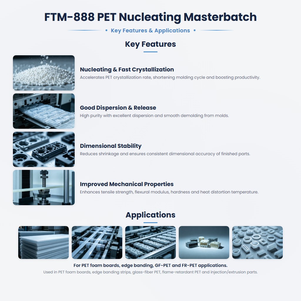 FTM-888 PET-Compatible Masterbatch for Nucleation, Crystallization, and Dimensional Stability - Image 2