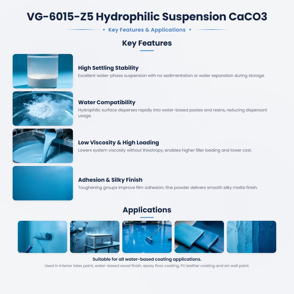 VG-6015-Z5 Hydrophilic Calcium Carbonate Powder for Stable Aqueous Suspensions & Coatings - Image 2