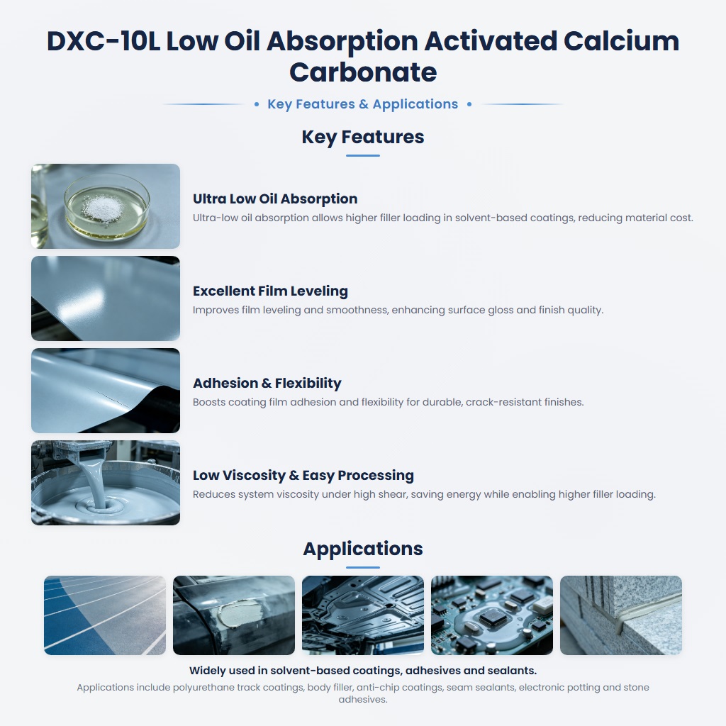 DXC-10L Low-Oil Absorption Calcium Carbonate for Solvent-Based Coatings & Adhesives - Image 2