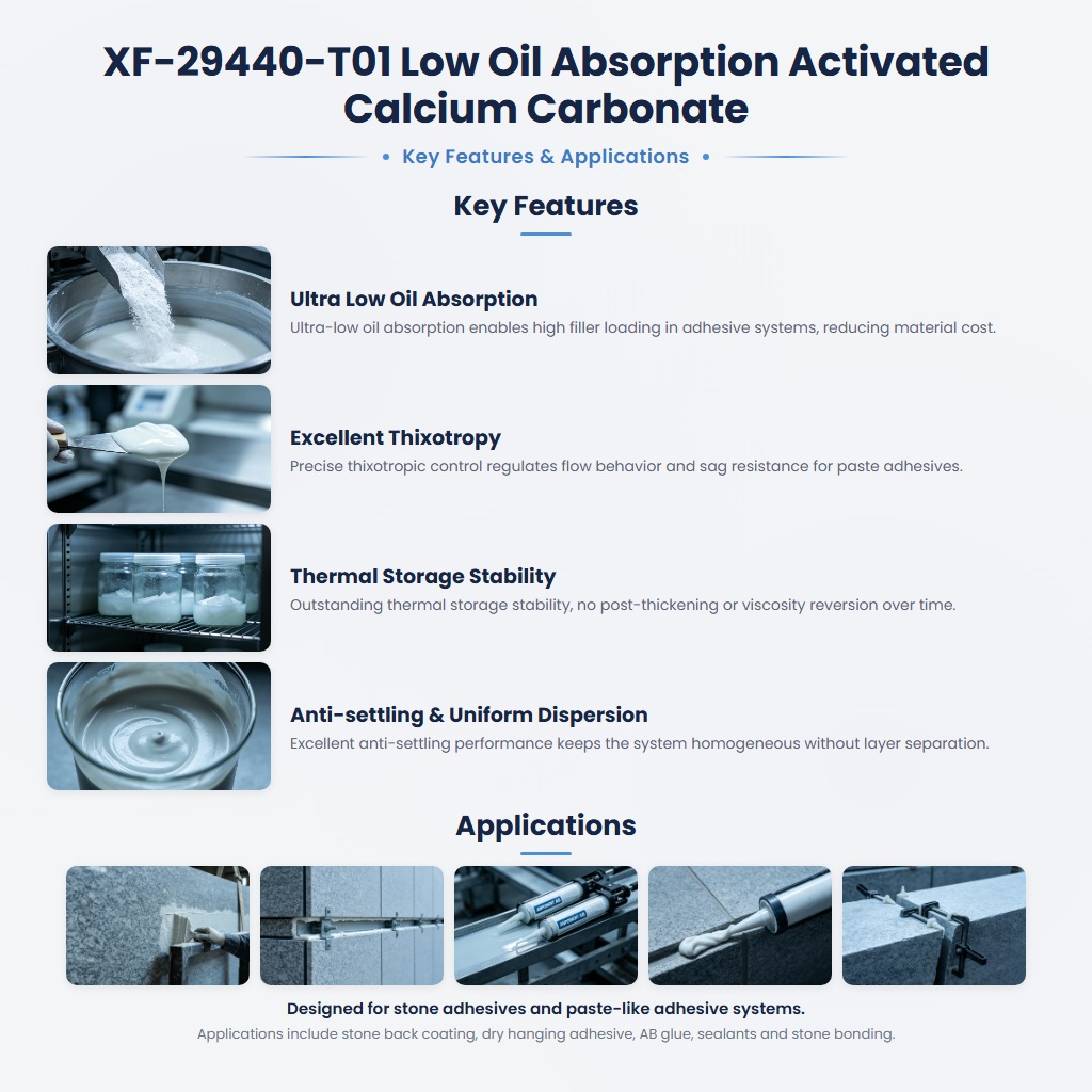 XF-29440-T01 Advanced Activated Calcium with Low Oil Absorption for Thixotropic Adhesives - Image 2