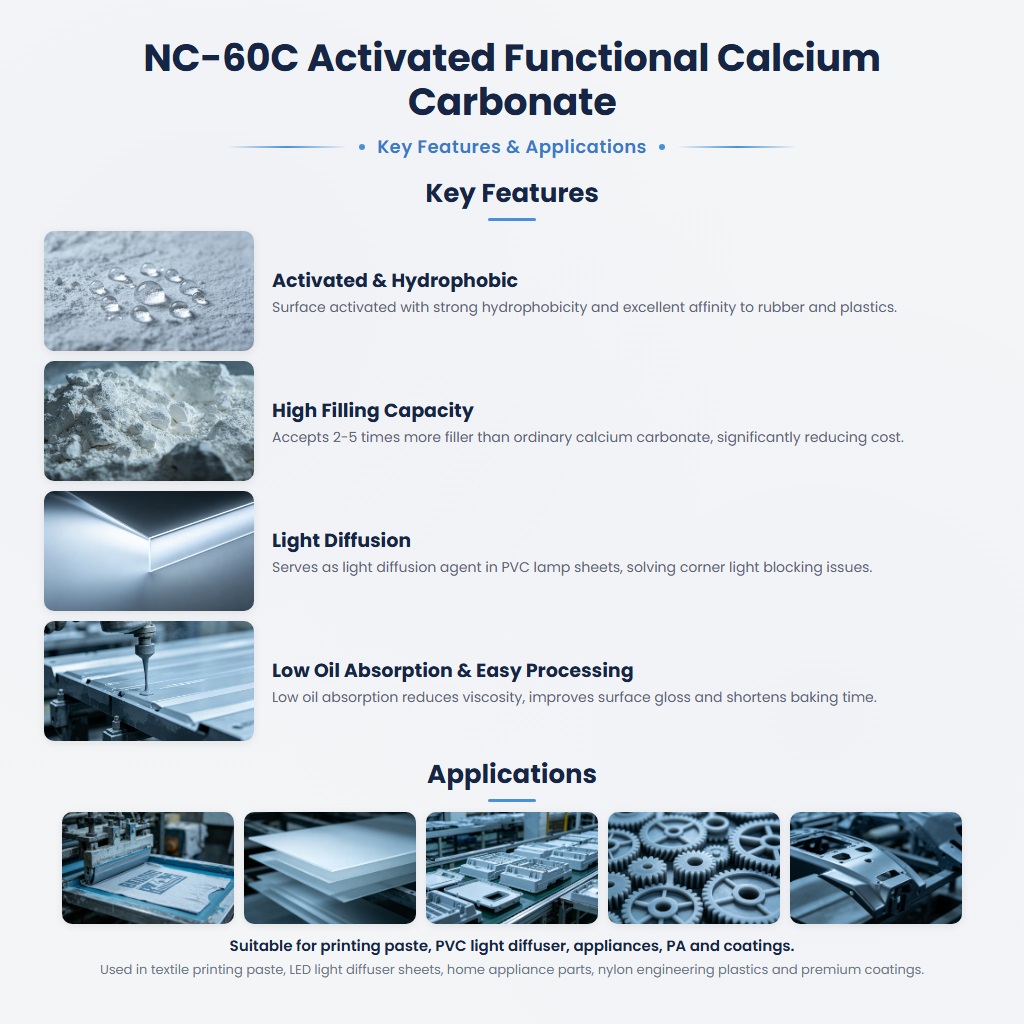 NC-60C Calcium Carbonate for Enhanced Light Diffusion and High Loading Performance - Image 2