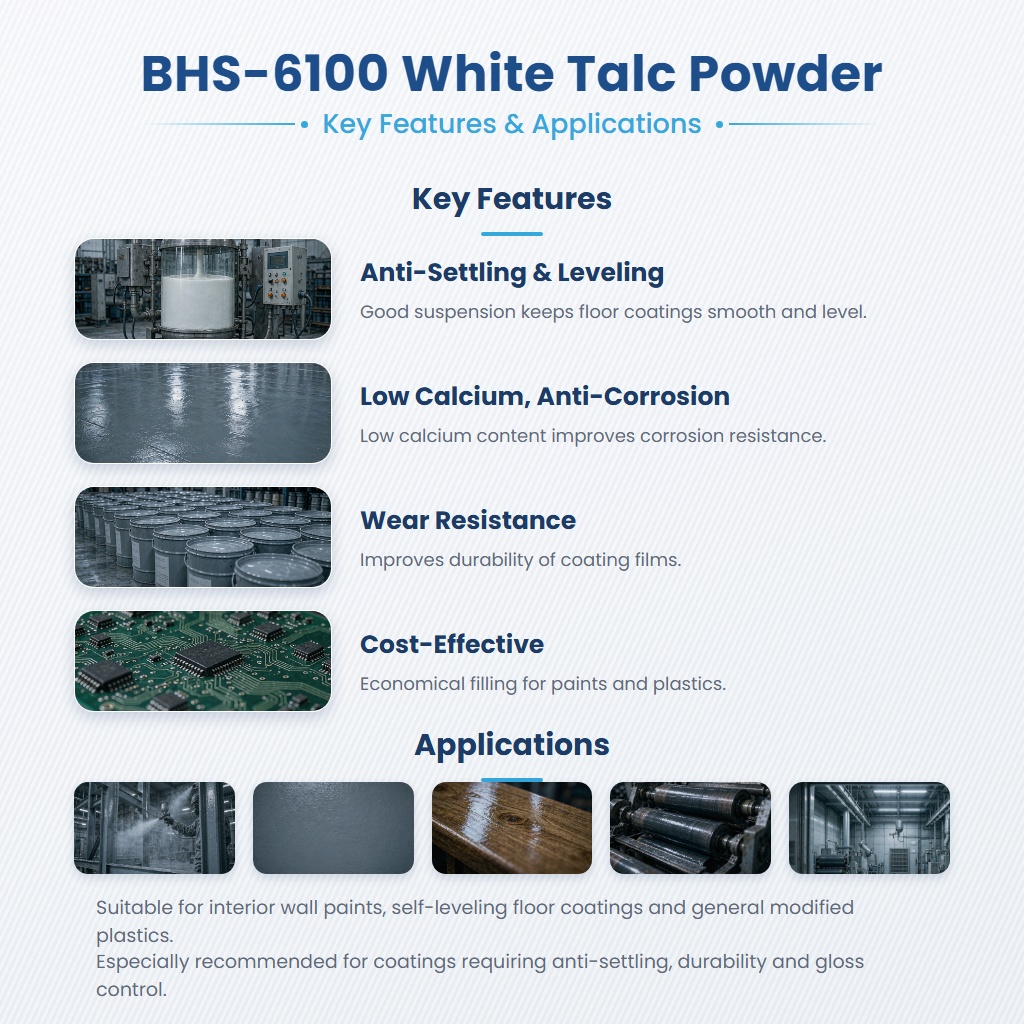BHS-6100 Talc Powder with Anti-Sedimentation, Flowability, Corrosion Resistance, and Wear Resistance - Image 2