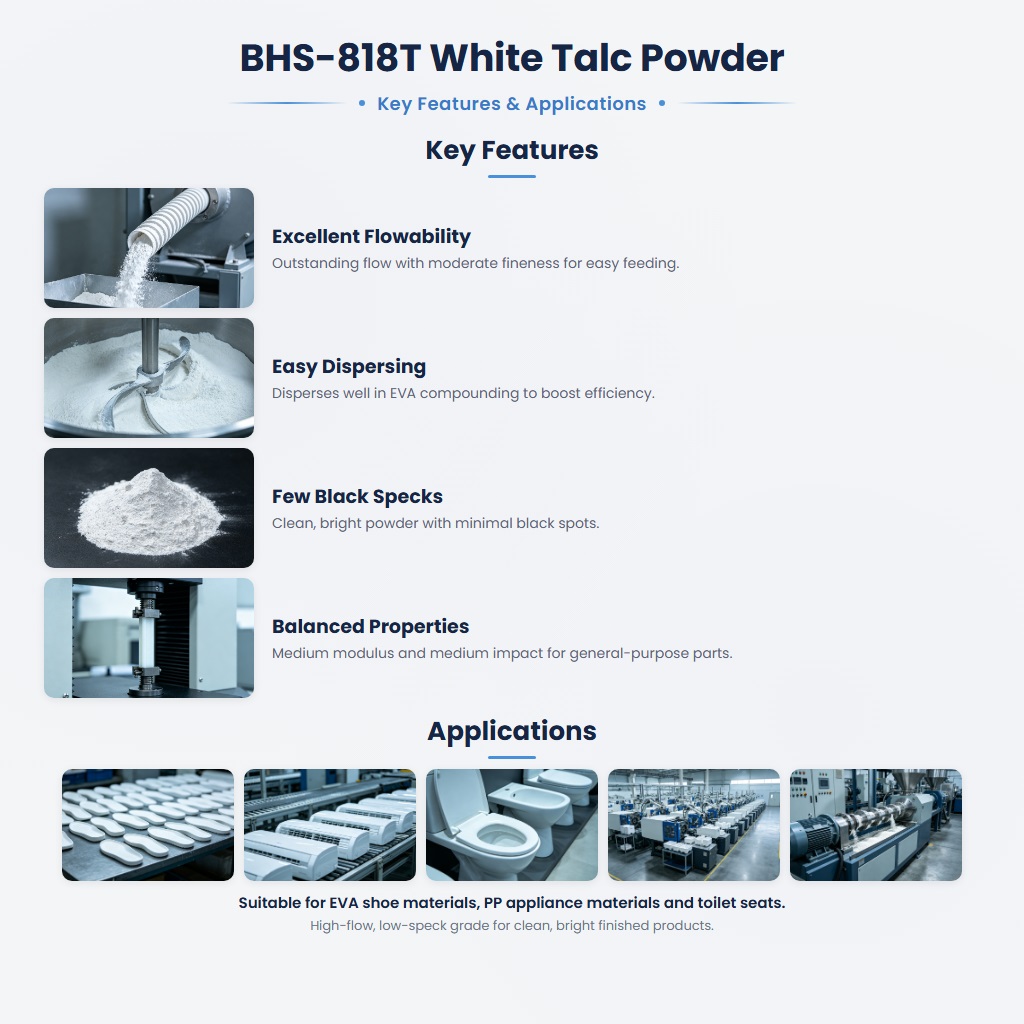 BHS-818T High-Flow Talc for EVA Footwear and Household Plastics - Image 2