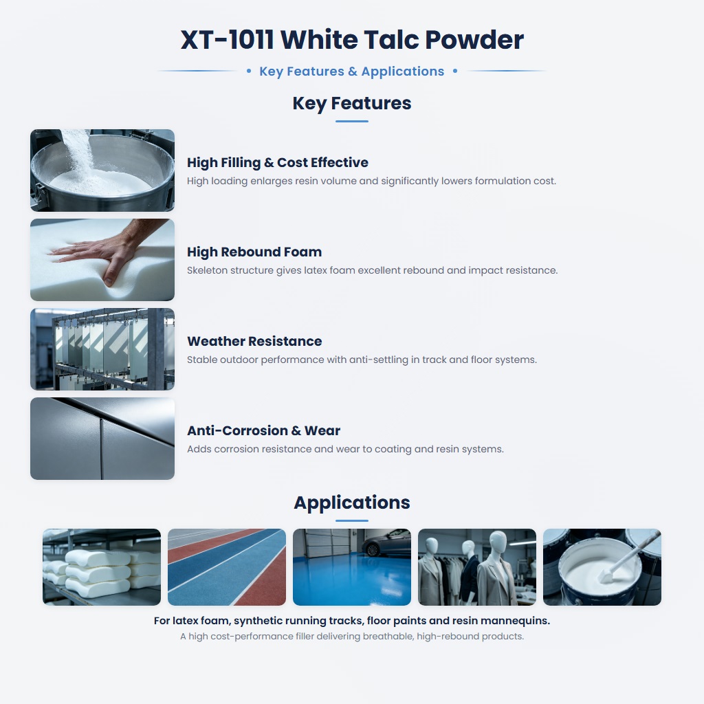 XT-1011 High-Filling Talc Powder for Latex Foam, Sports Surfaces & Resins - Image 2