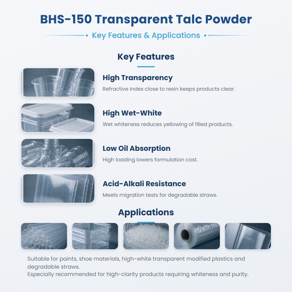 BHS 150 High Purity Talc for Transparent Plastic Fillers and FDA Compliant Applications - Image 2
