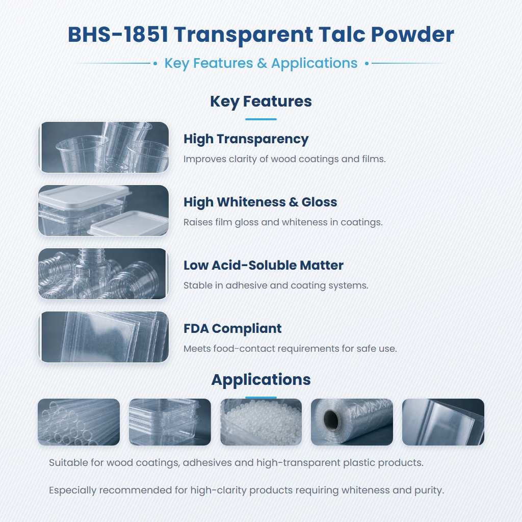 BHS 1851 High Purity Talc with High Transparency Gloss and FDA Compliance - Image 2