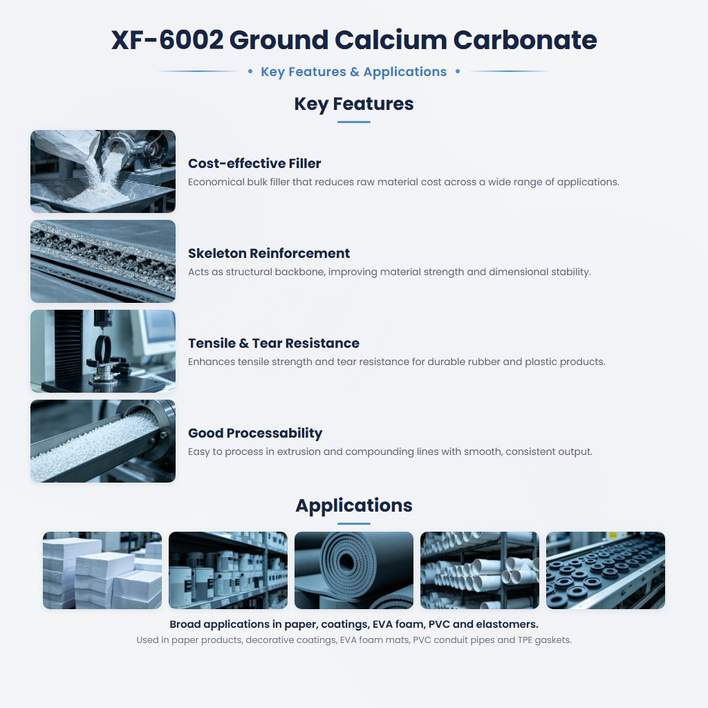 XF-6002 Ultra-Fine Calcium Carbonate Powder for Improved Toughness & Transparency - Image 2
