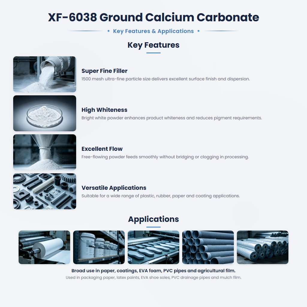 XF-6038 Fine Calcium Carbonate for Clear Films & Impact-Resistant Plastics - Image 2